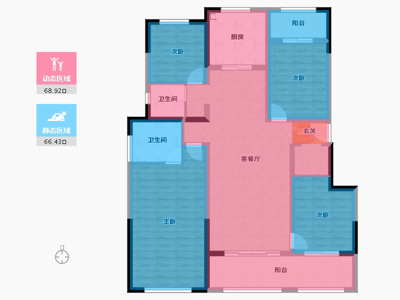 云南省-昆明市-俊发生态半岛滇池俊府-121.12-户型库-动静分区