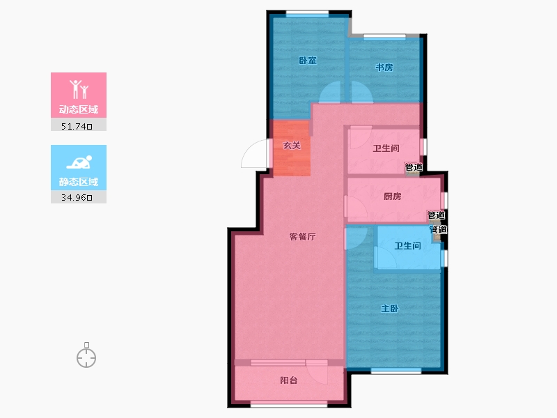 辽宁省-大连市-保利金香槟-78.50-户型库-动静分区