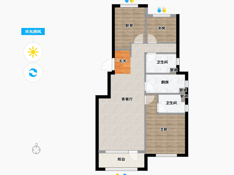 辽宁省-大连市-保利金香槟-78.50-户型库-采光通风