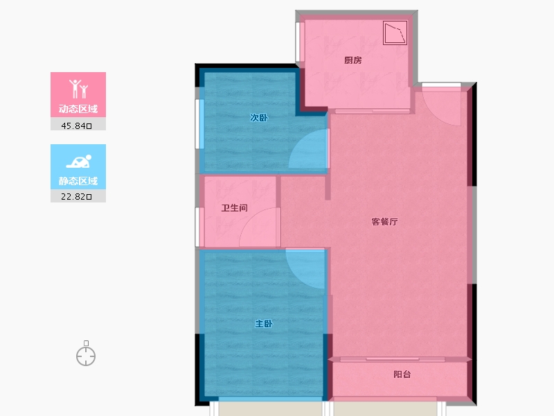 内蒙古自治区-呼和浩特市-恒大城-62.00-户型库-动静分区