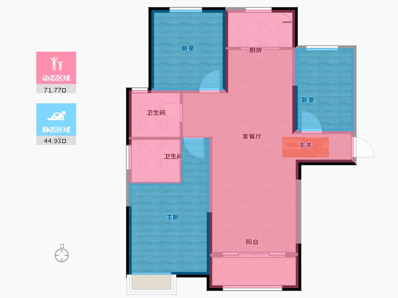 河北省-保定市-华远中国府-105.21-户型库-动静分区