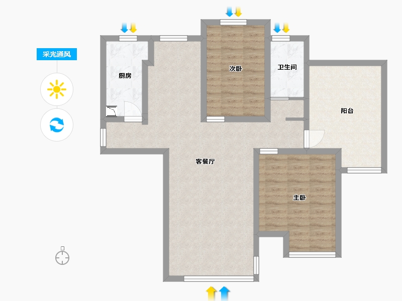 河北省-廊坊市-三湘印象·森林海尚城-86.48-户型库-采光通风