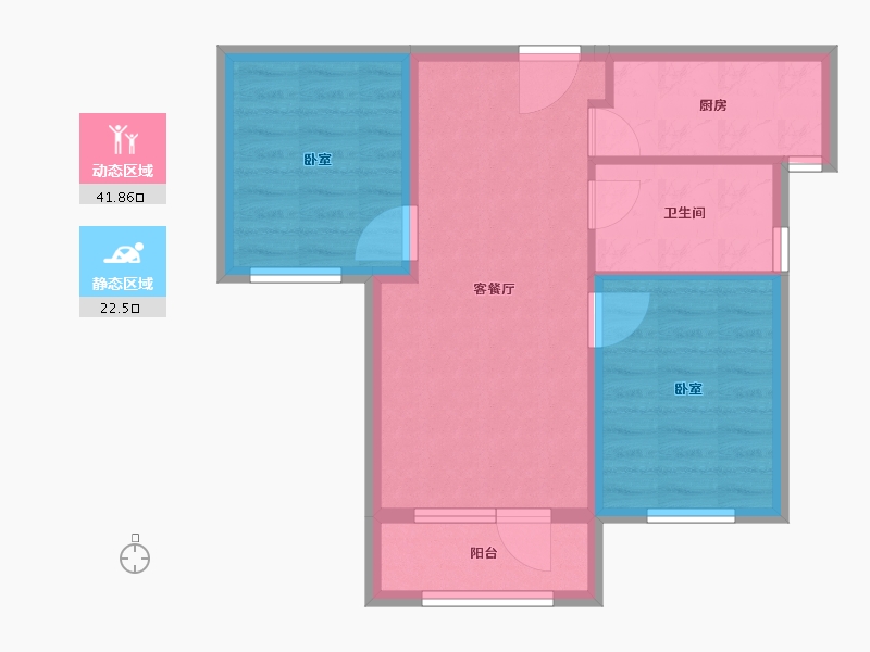 辽宁省-大连市-佳兆业悦璟-57.30-户型库-动静分区