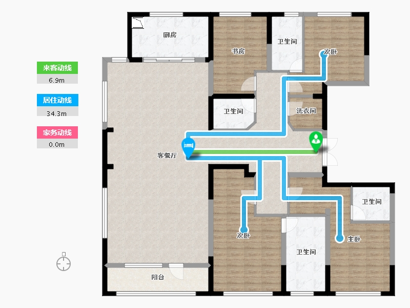 内蒙古自治区-呼和浩特市-创联绿城·玖悦府-189.43-户型库-动静线