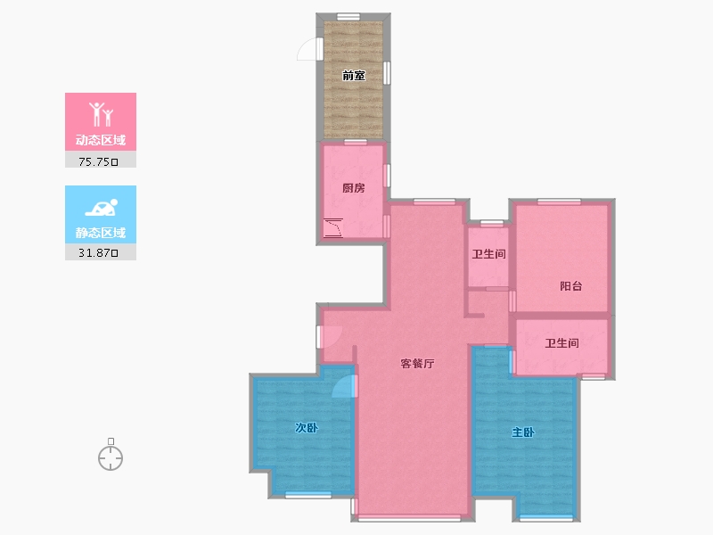 河北省-廊坊市-三湘印象·森林海尚城-104.36-户型库-动静分区