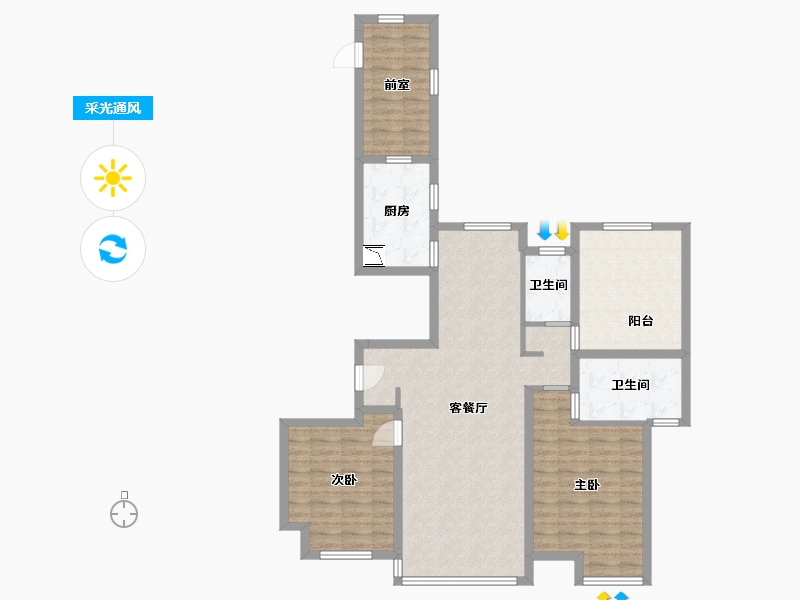 河北省-廊坊市-三湘印象·森林海尚城-104.36-户型库-采光通风