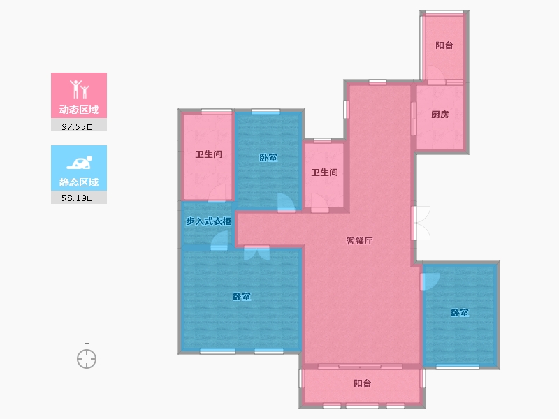 辽宁省-大连市-恒瑞大湖山语-140.34-户型库-动静分区