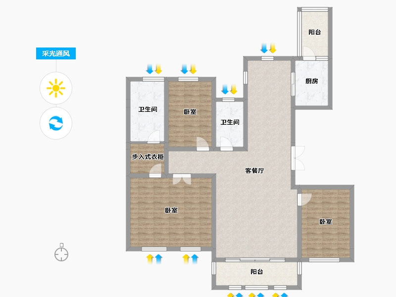 辽宁省-大连市-恒瑞大湖山语-140.34-户型库-采光通风