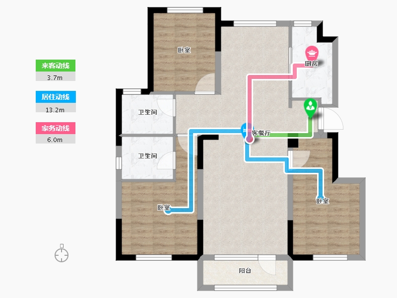 辽宁省-大连市-佳兆业悦璟-93.94-户型库-动静线