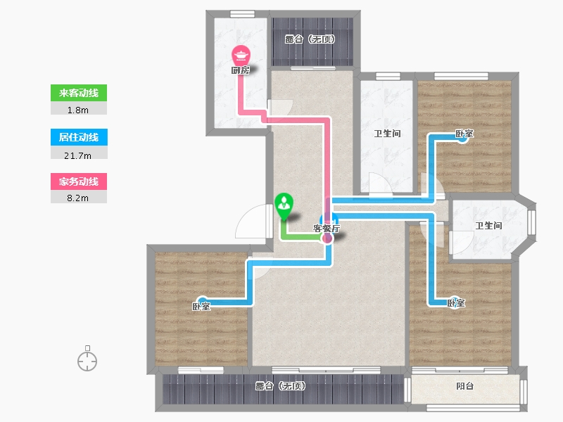 辽宁省-营口市-林昌·第五郡-111.72-户型库-动静线