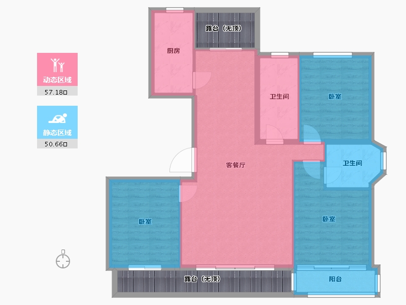 辽宁省-营口市-林昌·第五郡-111.72-户型库-动静分区