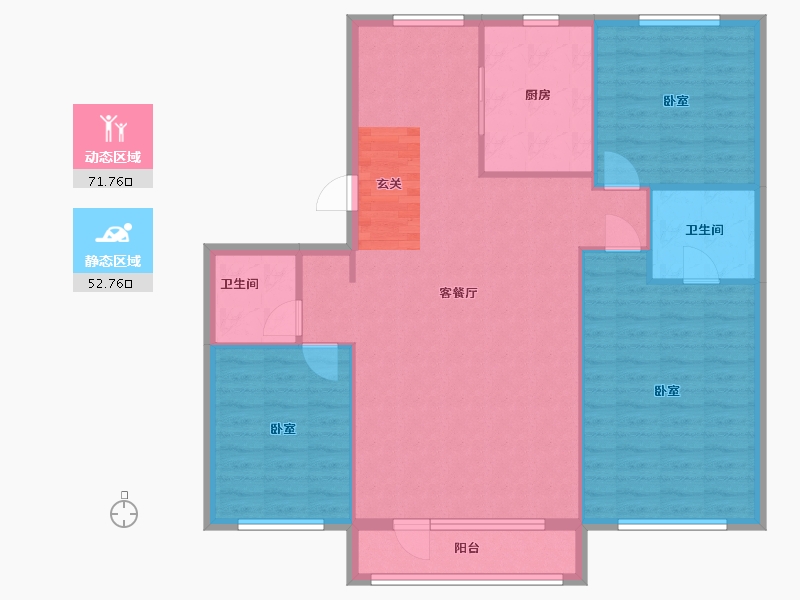 辽宁省-盘锦市-纳帕溪谷·瑞府-114.58-户型库-动静分区