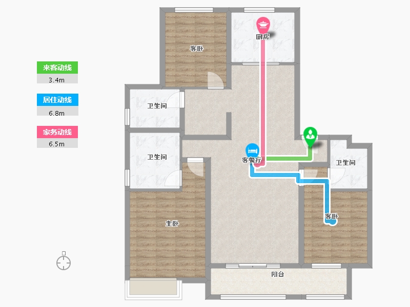 山西省-太原市-保利壹号公馆四期-122.00-户型库-动静线