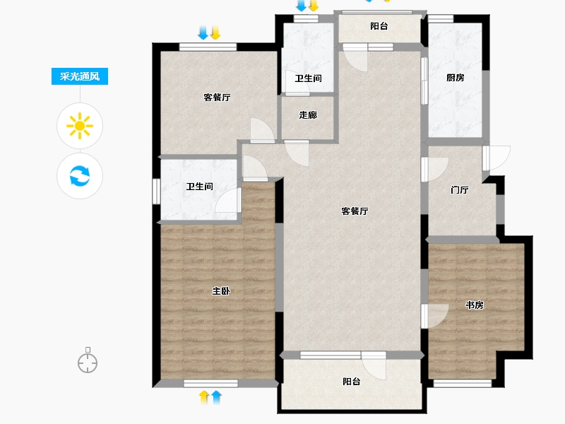 辽宁省-丹东市-海悦江山-115.37-户型库-采光通风