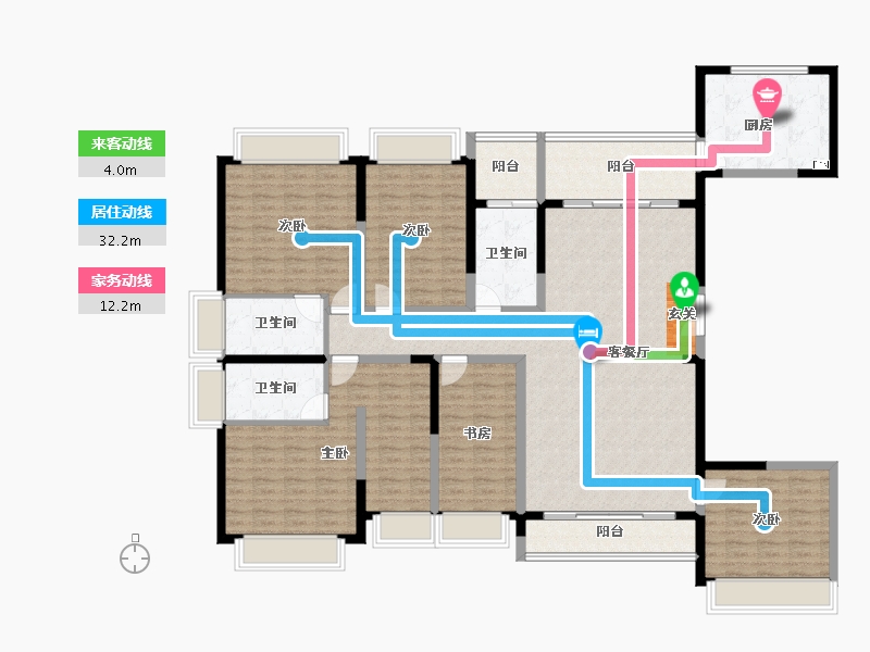 云南省-曲靖市-新桥佳苑-174.90-户型库-动静线