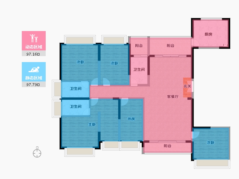 云南省-曲靖市-新桥佳苑-174.90-户型库-动静分区