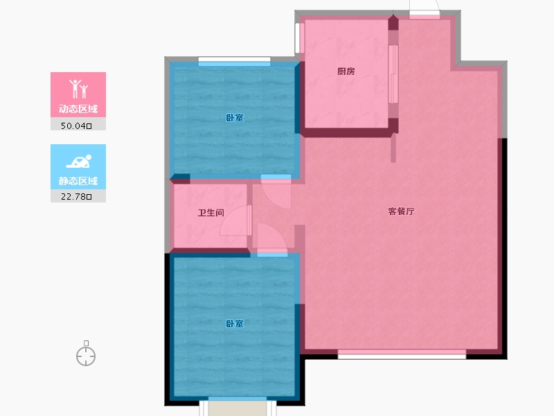 内蒙古自治区-呼和浩特市-万枫·美利山-65.00-户型库-动静分区