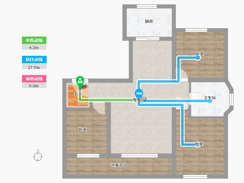 辽宁省-营口市-林昌·第五郡-76.47-户型库-动静线