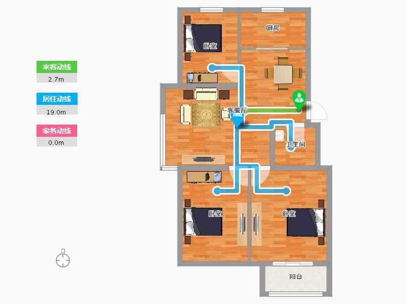 河北省-邯郸市-米兰·领寓-90.02-户型库-动静线