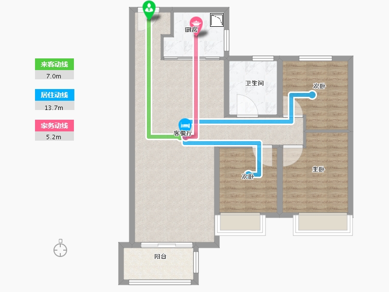 黑龙江省-哈尔滨市-新松·未来ONE-88.01-户型库-动静线