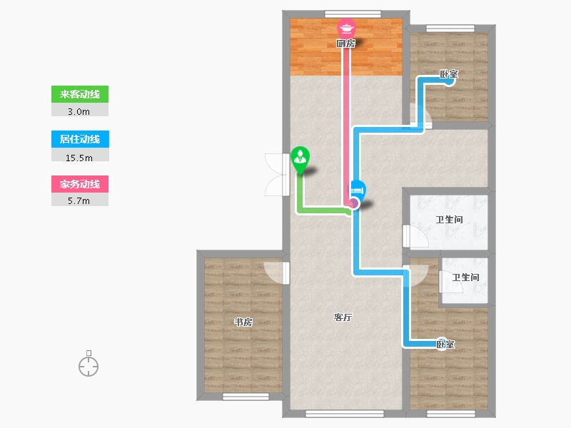 吉林省-四平市-星源城湖语墅-103.55-户型库-动静线