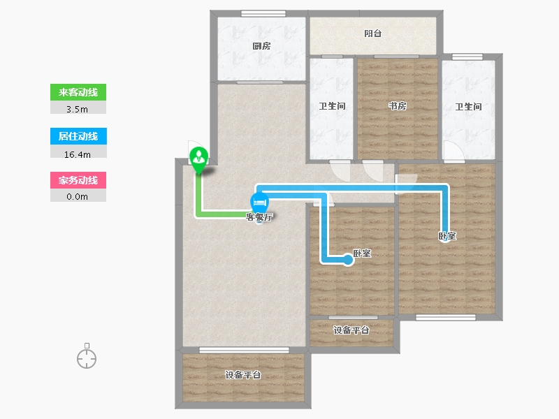 辽宁省-盘锦市-总部生态城·泰郡三期-131.65-户型库-动静线