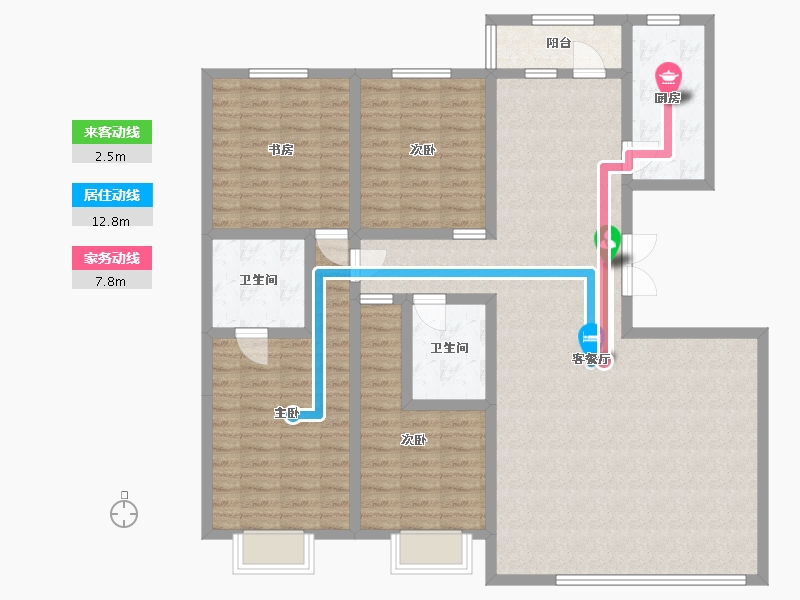 吉林省-白城市-萬象府-133.87-户型库-动静线