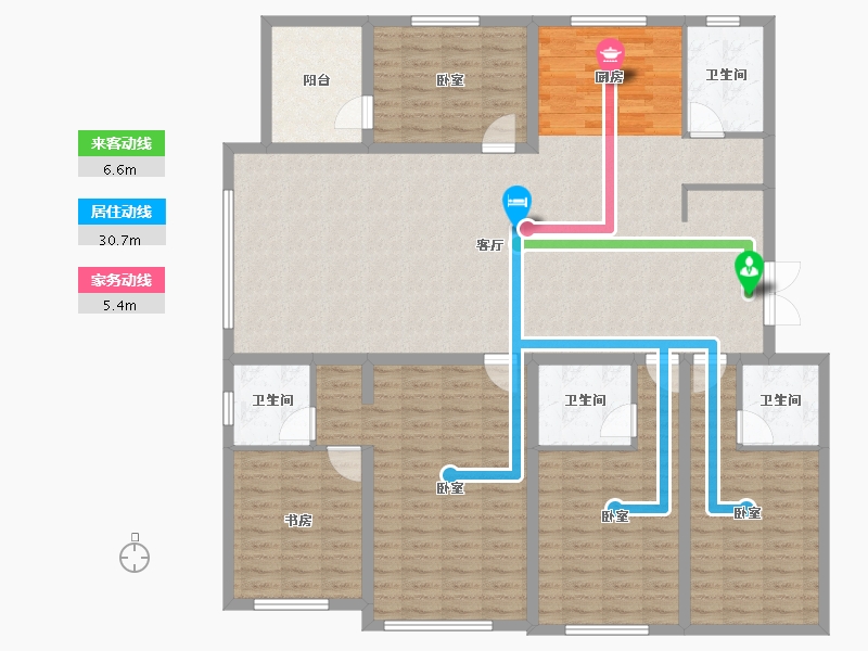 吉林省-四平市-星源城湖语墅-170.28-户型库-动静线