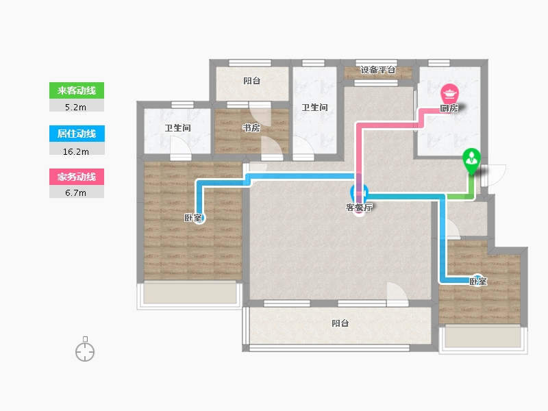 辽宁省-大连市-华润置地公元九里-104.01-户型库-动静线