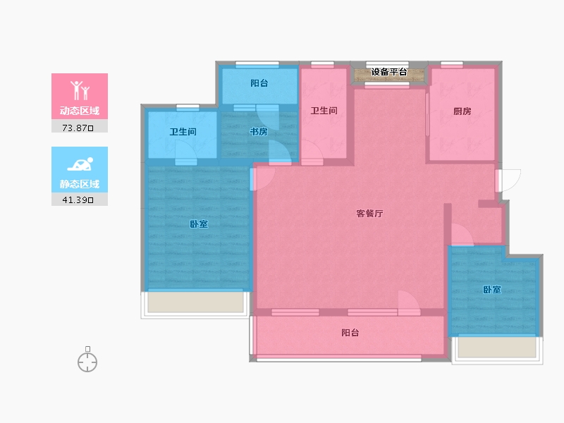 辽宁省-大连市-华润置地公元九里-104.01-户型库-动静分区