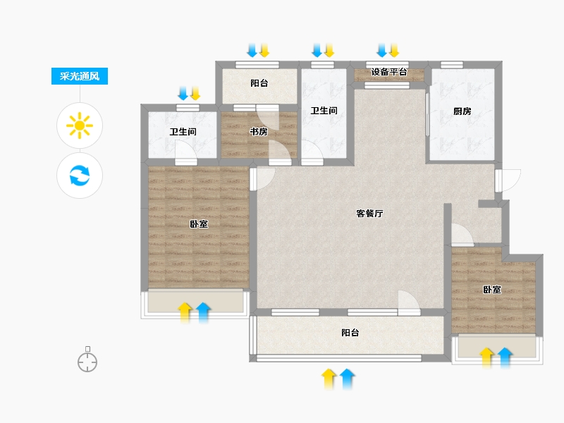 辽宁省-大连市-华润置地公元九里-104.01-户型库-采光通风