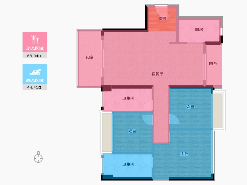 云南省-曲靖市-富源宏发梧桐苑-102.00-户型库-动静分区