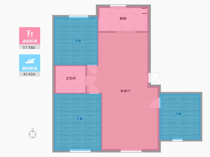 吉林省-白城市-鹤城壹号院-92.00-户型库-动静分区