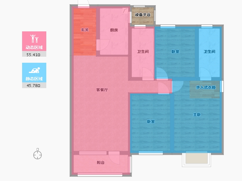 辽宁省-沈阳市-府城名著-91.24-户型库-动静分区