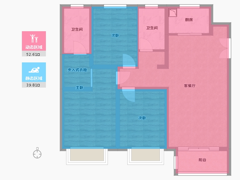 河北省-保定市-朝阳首府澜园-81.61-户型库-动静分区