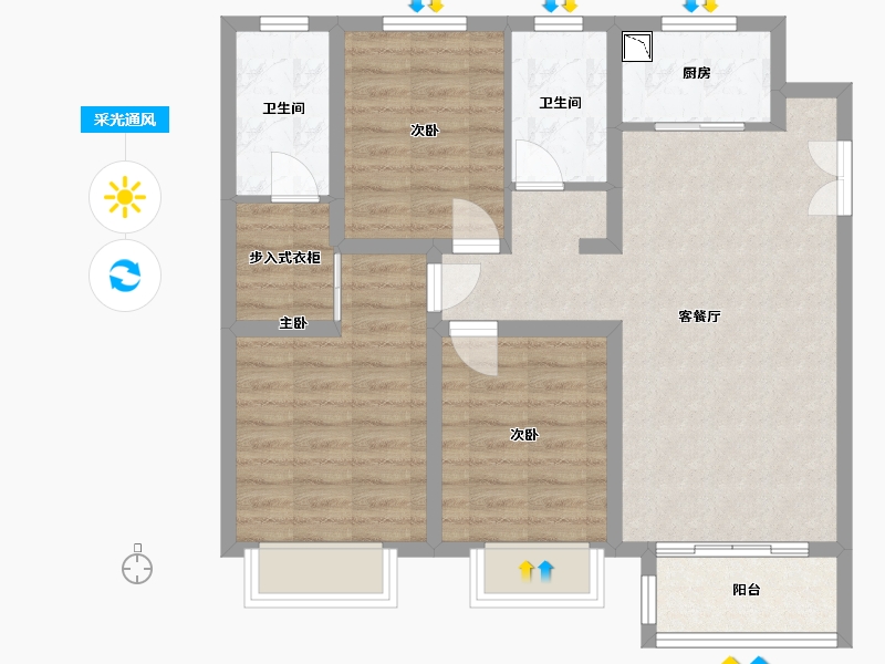 河北省-保定市-朝阳首府澜园-81.61-户型库-采光通风