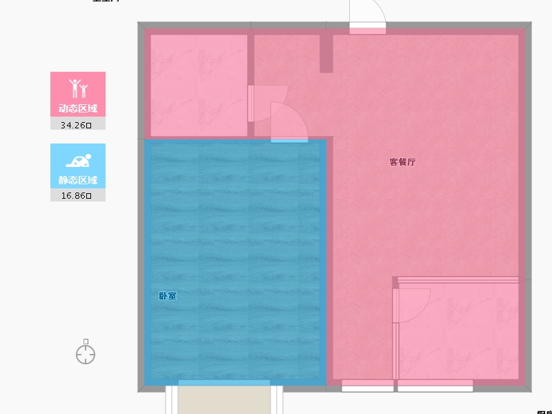 内蒙古自治区-呼和浩特市-大境-45.73-户型库-动静分区