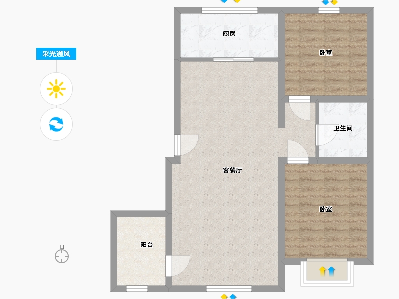 辽宁省-鞍山市-紫云沁园春-77.00-户型库-采光通风