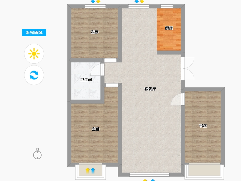 吉林省-白城市-萬象府-82.13-户型库-采光通风