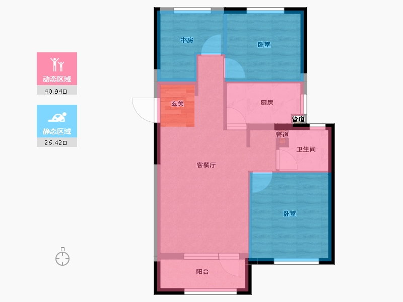 辽宁省-大连市-保利金香槟-59.98-户型库-动静分区