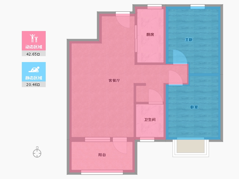 辽宁省-大连市-隆昌世家-55.91-户型库-动静分区