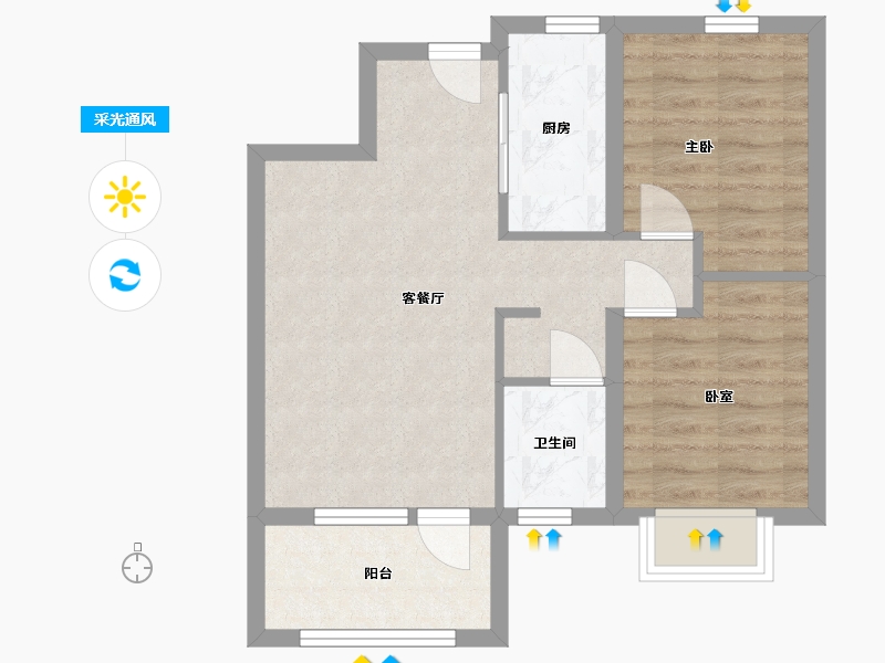 辽宁省-大连市-隆昌世家-55.91-户型库-采光通风