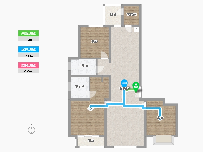 河北省-保定市-朝阳首府澜园-111.14-户型库-动静线