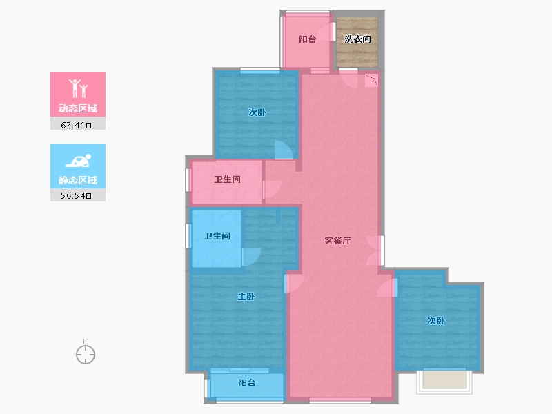 河北省-保定市-朝阳首府澜园-111.14-户型库-动静分区