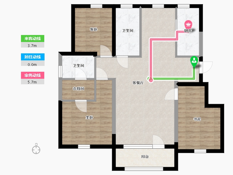 辽宁省-大连市-金悦湾-87.54-户型库-动静线