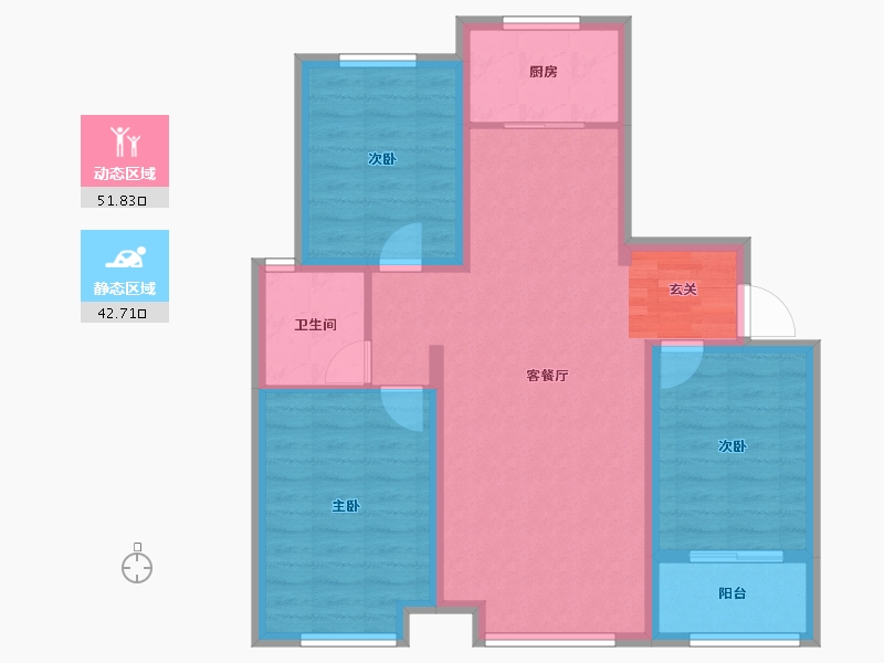 河北省-保定市-阜平新天地-84.61-户型库-动静分区