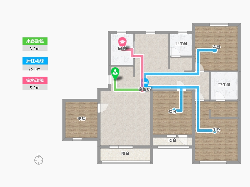 吉林省-白城市-鹤城壹号院-122.47-户型库-动静线