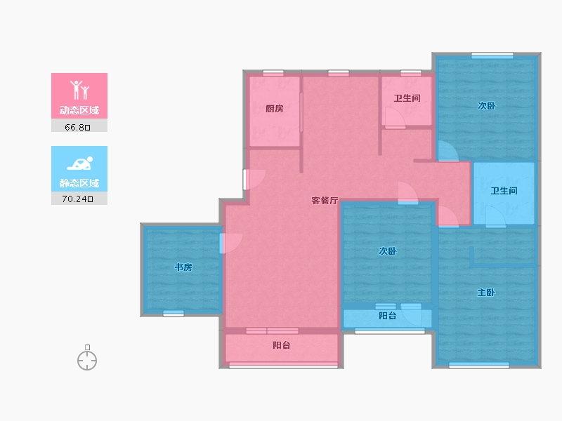 吉林省-白城市-鹤城壹号院-122.47-户型库-动静分区