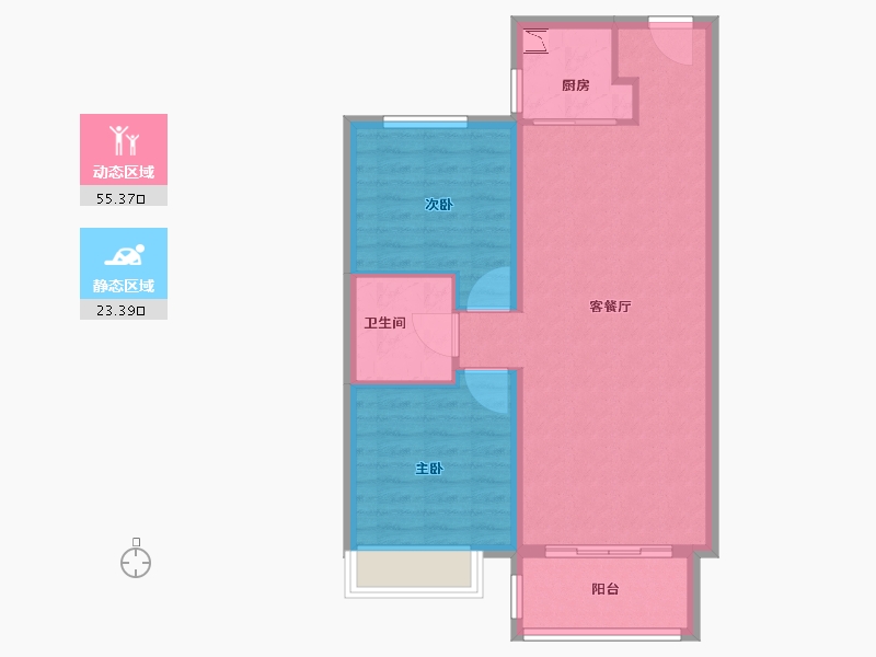 黑龙江省-哈尔滨市-新松·未来ONE-71.00-户型库-动静分区