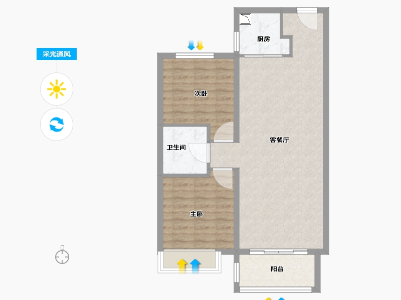 黑龙江省-哈尔滨市-新松·未来ONE-71.00-户型库-采光通风